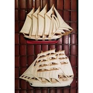 Vintage Sailing Ships Tall Ships Wall Art Burwood Products Co #3331-2 #3331-3